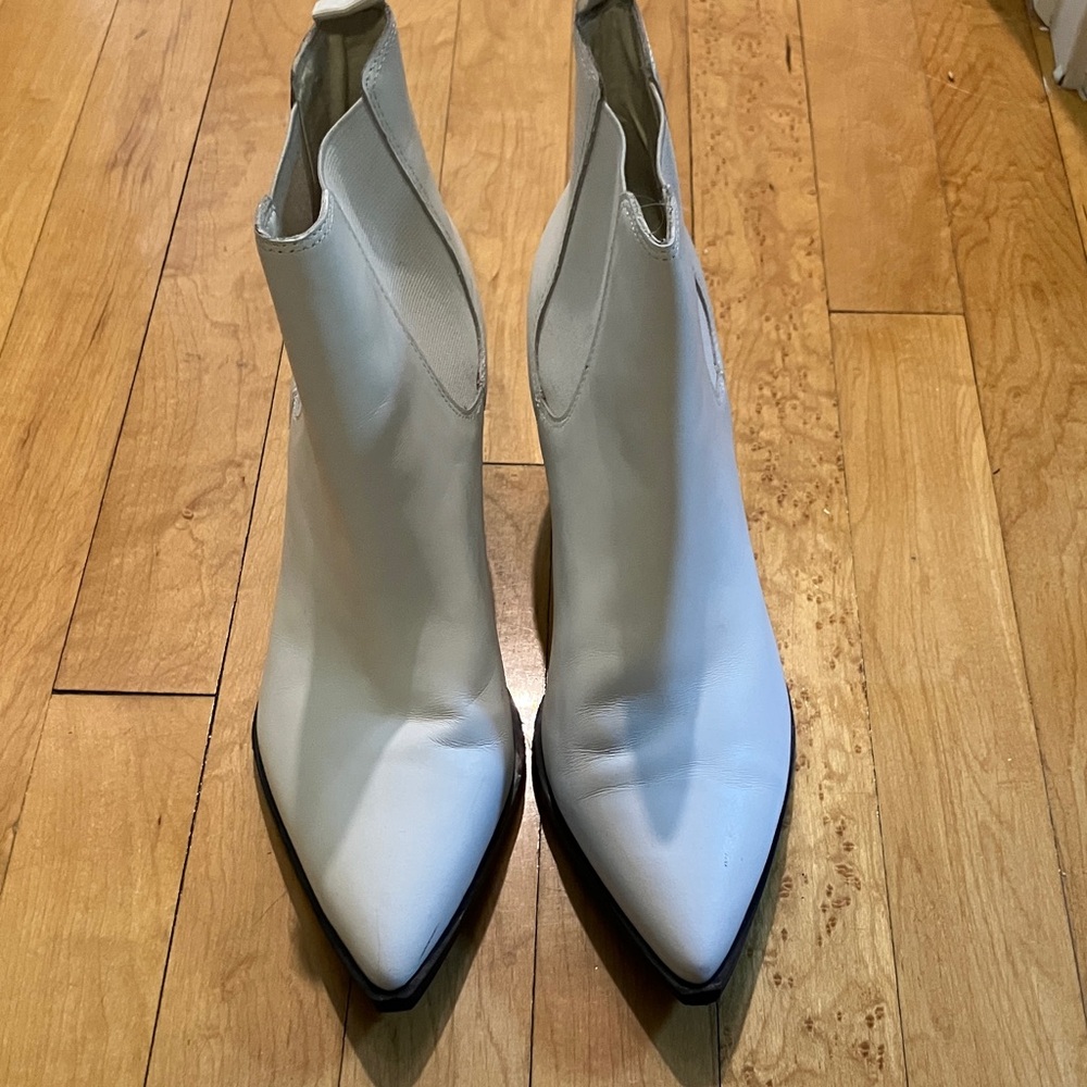 Nine West White Ankle Booties